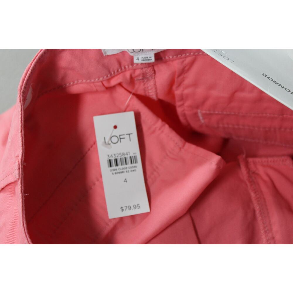 LOFT Monroe Slim Pants Womens 4 Pink Corral Stretch Cotton Chino Career Casual - Picture 5 of 6
